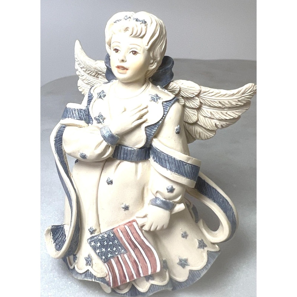 Sardhs Sarahs Angels Payton Patriotic Angel Figurine American Flag Grannycore